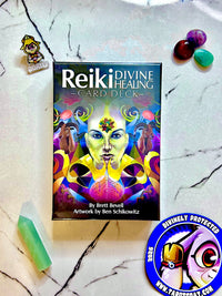 Reiki Divine Healing Card Deck by Brett Bevell, artwork by Ben Schikowitz, reiki healing cards for energy healing
