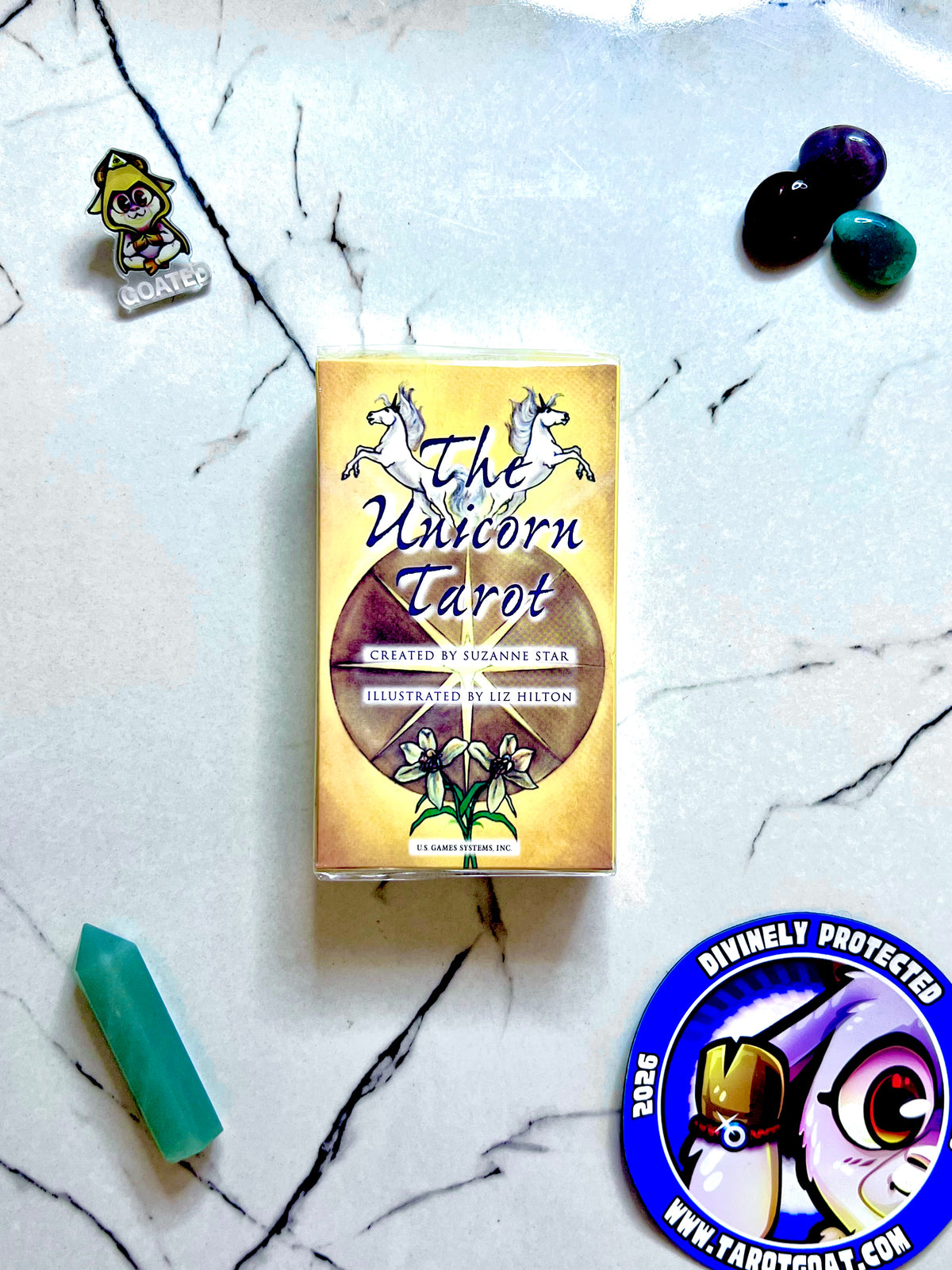 Unicorn Tarot deck by Suzanne Star, illustrated by Liz Hilton, cute 78 card unicorn tarot for beginners, viral at TikTok Shop, run don't walk