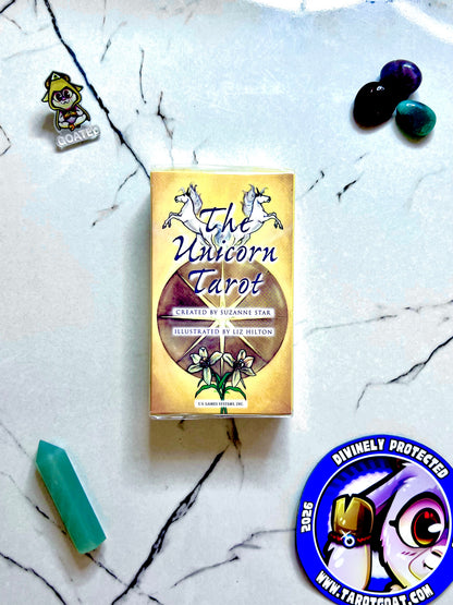 Unicorn Tarot deck by Suzanne Star, illustrated by Liz Hilton, cute 78 card unicorn tarot for beginners, viral at TikTok Shop, run don't walk