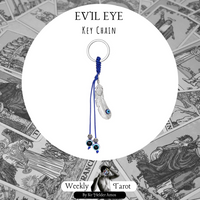 Feather Evil Eye Keychain