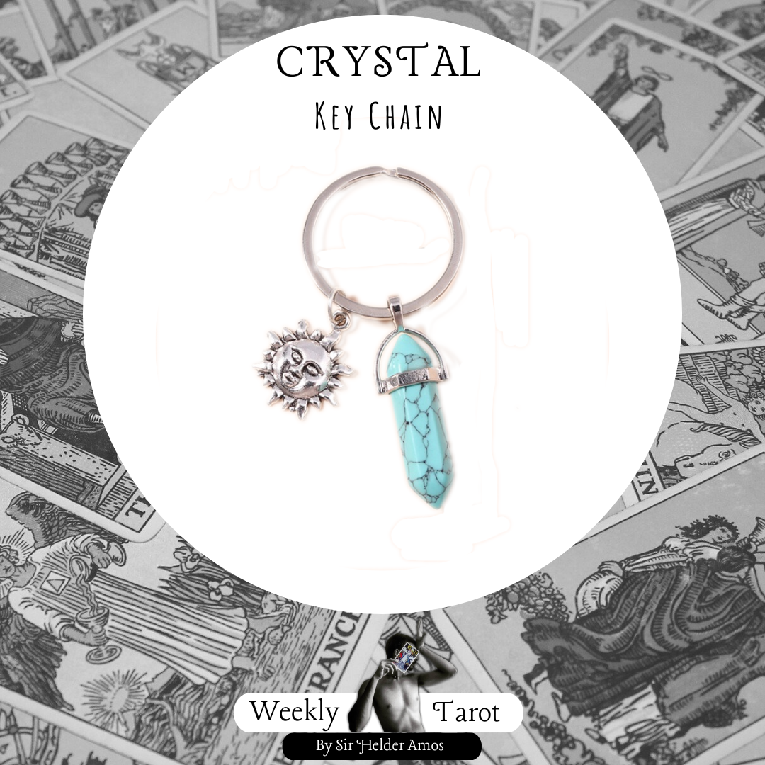 Sun Turquoise Crystal Keychain