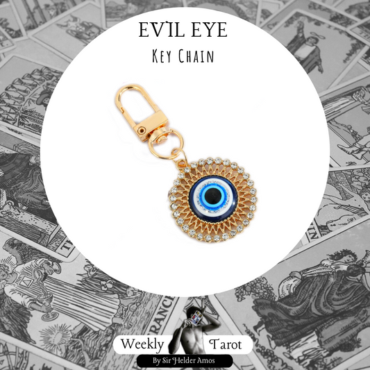 Sun Golden Evil Eye Keychain