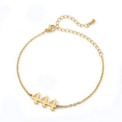 444 Angel Number ~ Stainless Steel Bracelet