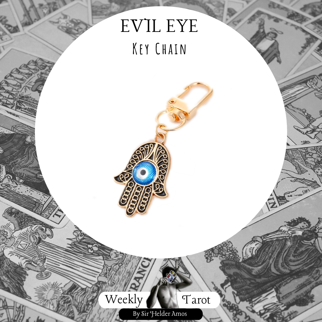 Golden and Black Hamsa Hand Evil Eye Keychain