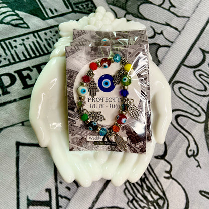 Colorful Evil Eye Bracelet with Hamsa Hands