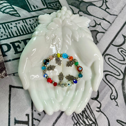 Colorful Evil Eye Bracelet with Hamsa Hands