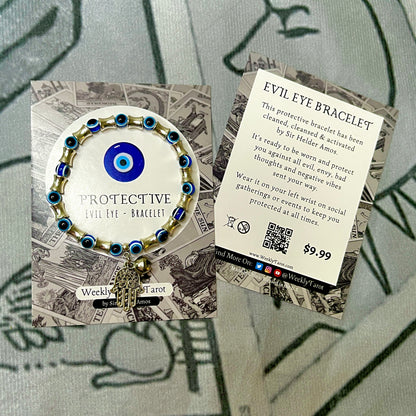 Evil Eye Bracelet with Chiming Bell and Hamsa Hand