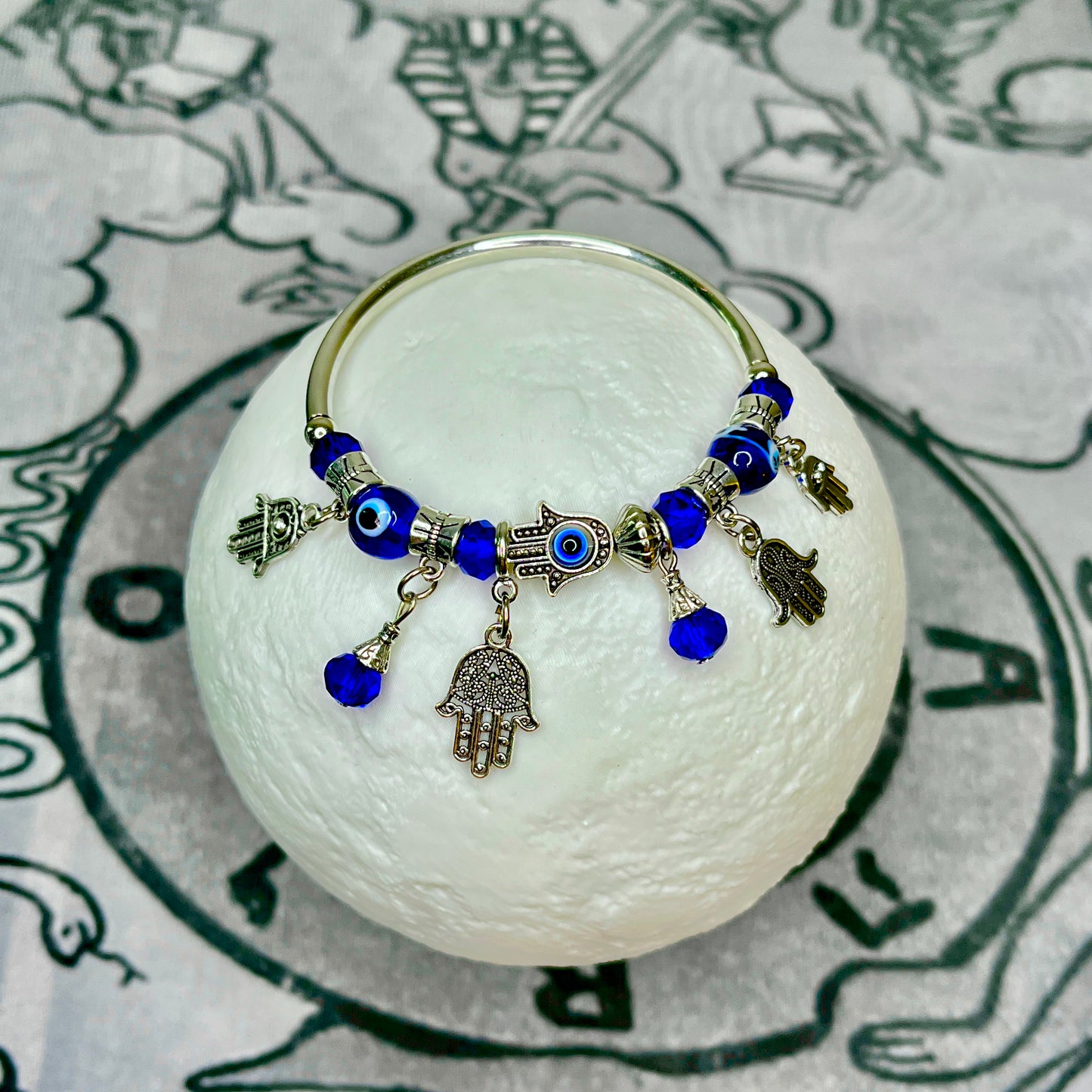 Half Solid Blue Evil Eye Bracelet