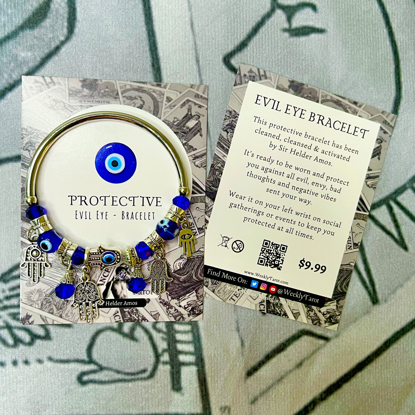 Half Solid Blue Evil Eye Bracelet