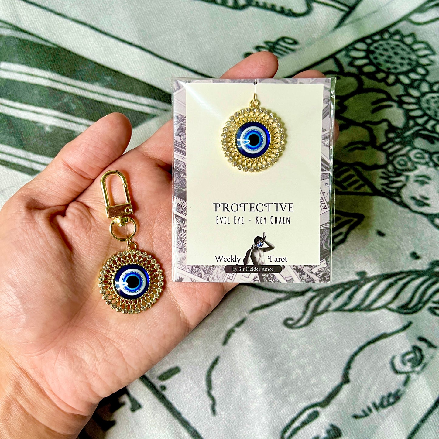 Sun Golden Evil Eye Keychain