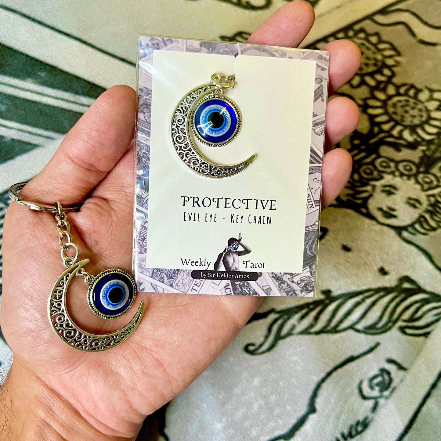 Moon Nazar Evil Eye Keychain