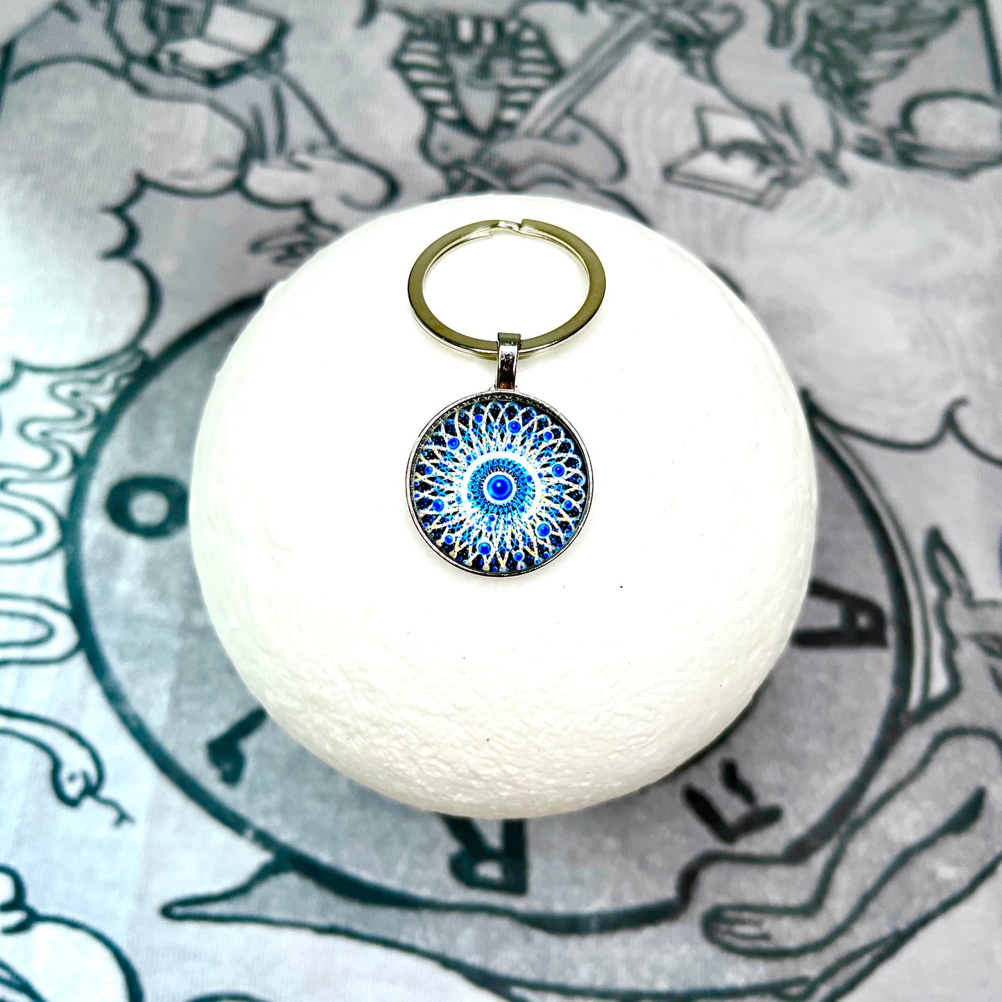 Psychedelic Dream Catcher Evil Eye Keychain Resin