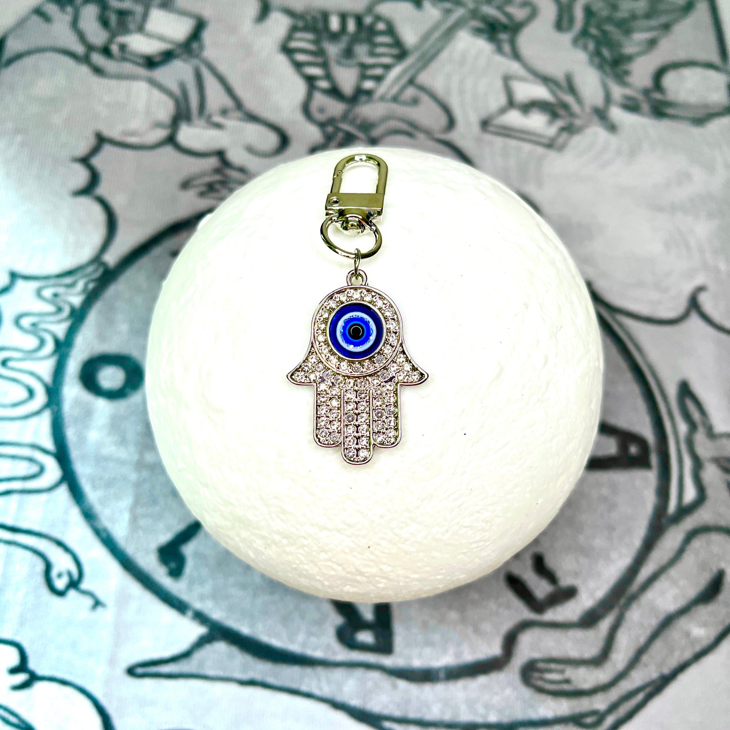 Hamsa Hand Evil Eye Keychain