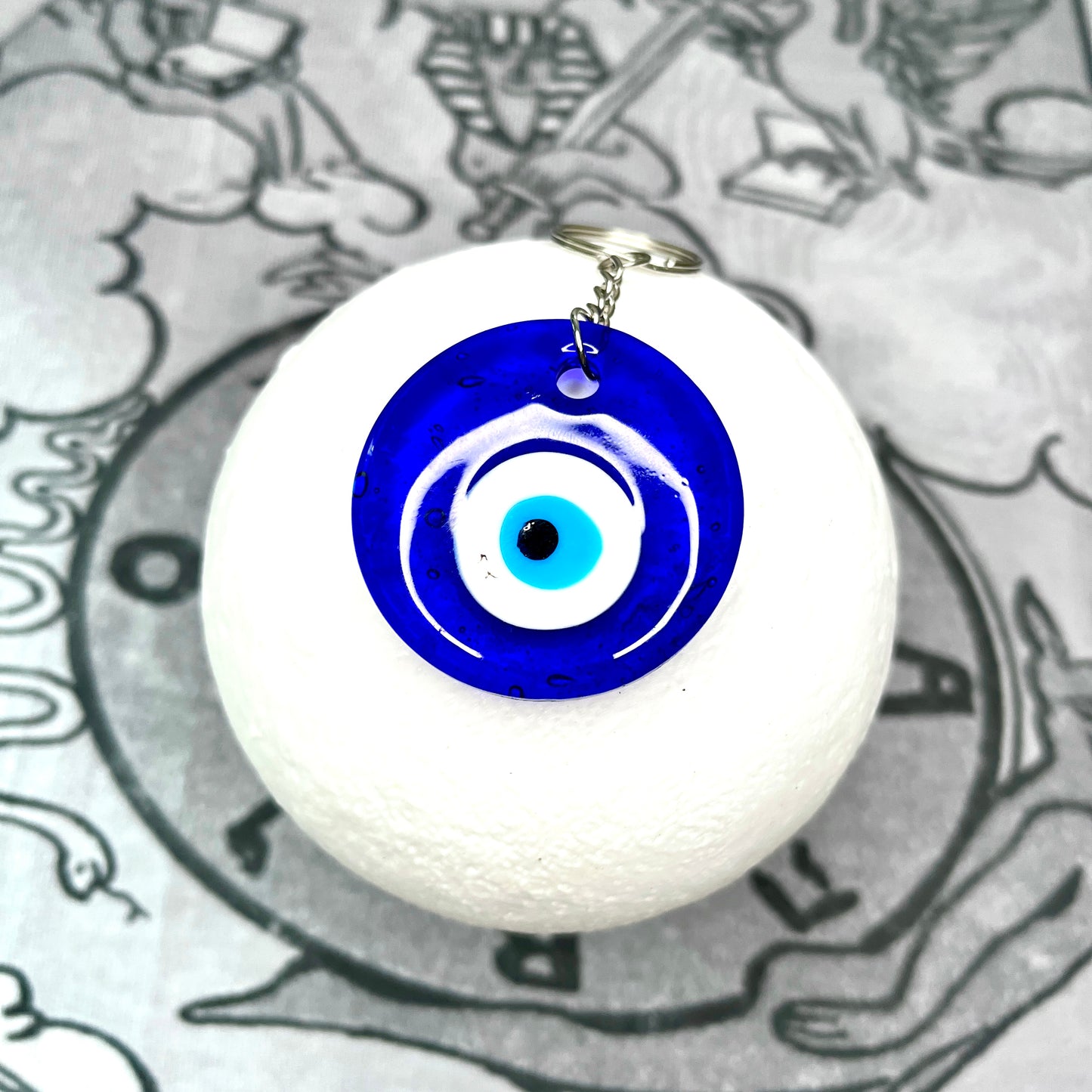 Handmade Glass Evil Eye Keychain