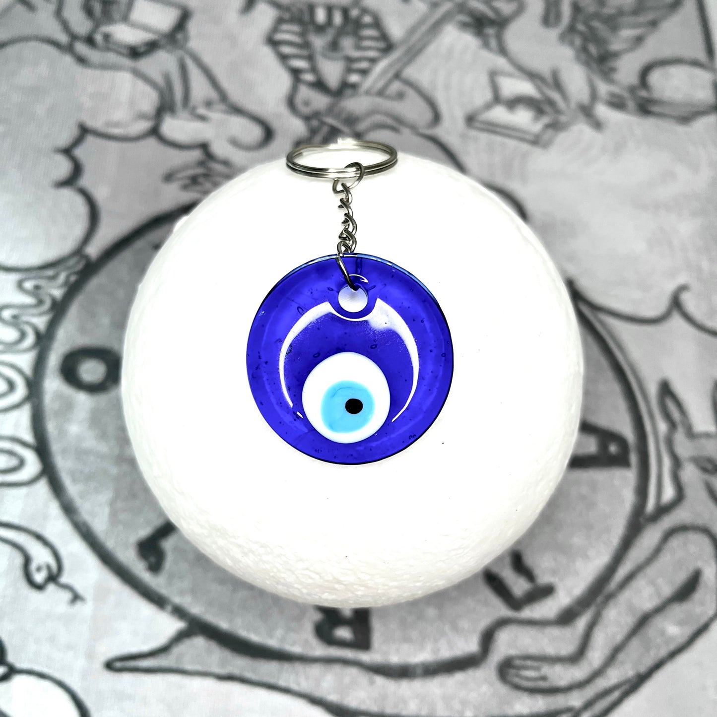 Handmade Glass Evil Eye Keychain