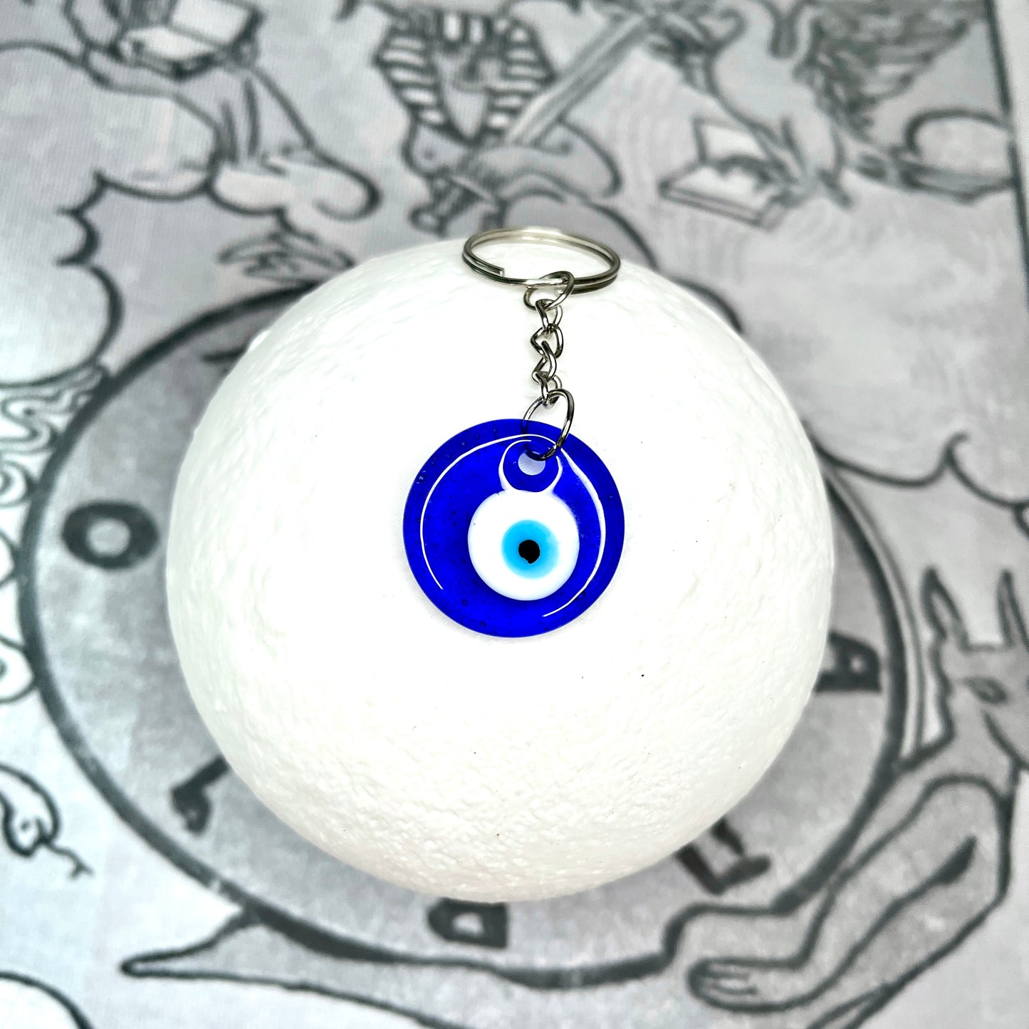 Handmade Glass Evil Eye Keychain