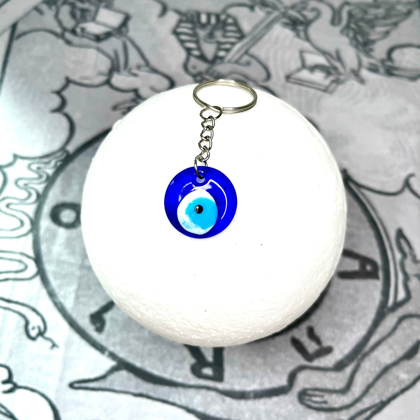 Handmade Glass Evil Eye Keychain