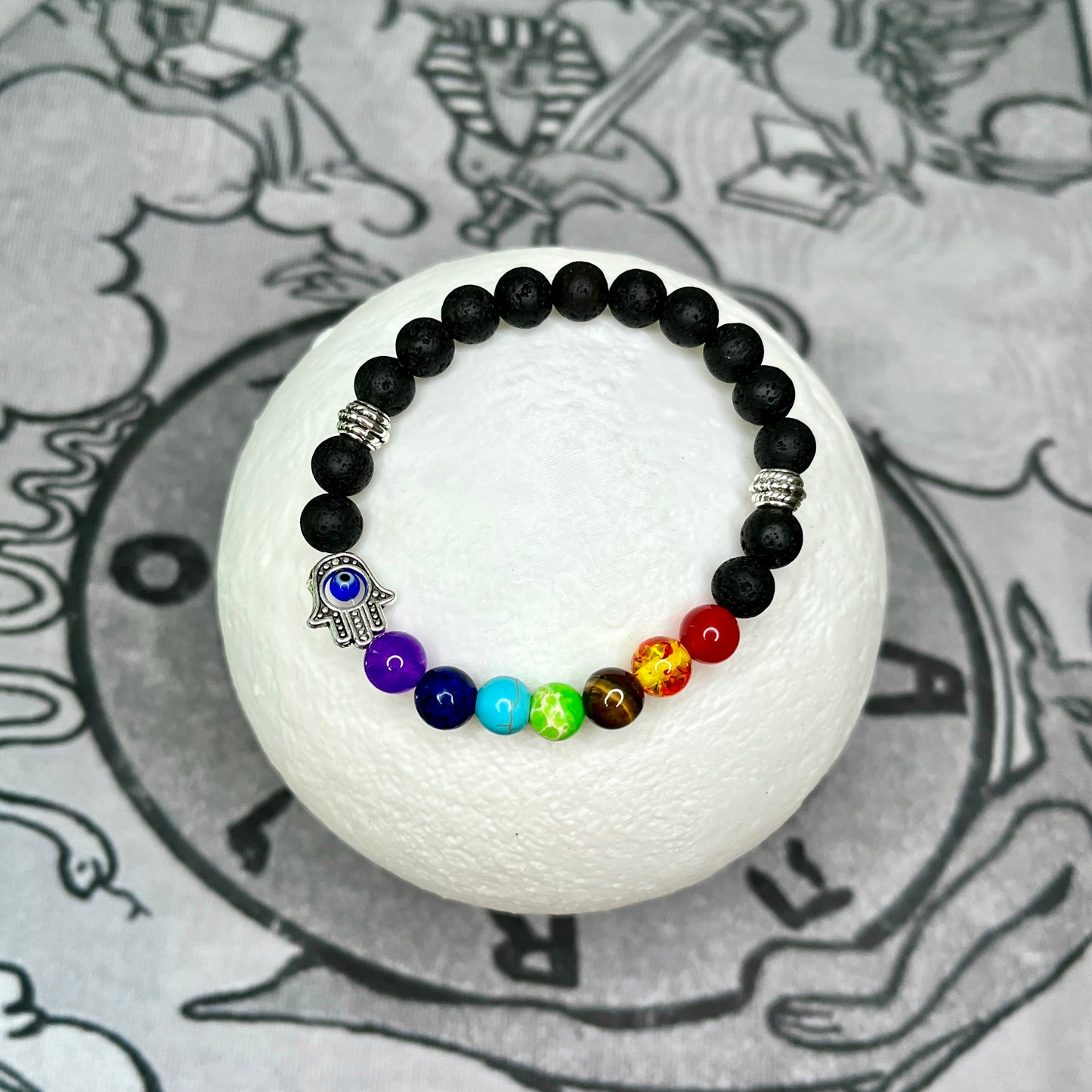 Hamsa Hand Evil Eye Chakra Balancing Bracelet