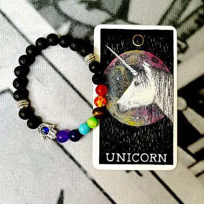 Hamsa Hand Evil Eye Chakra Balancing Bracelet