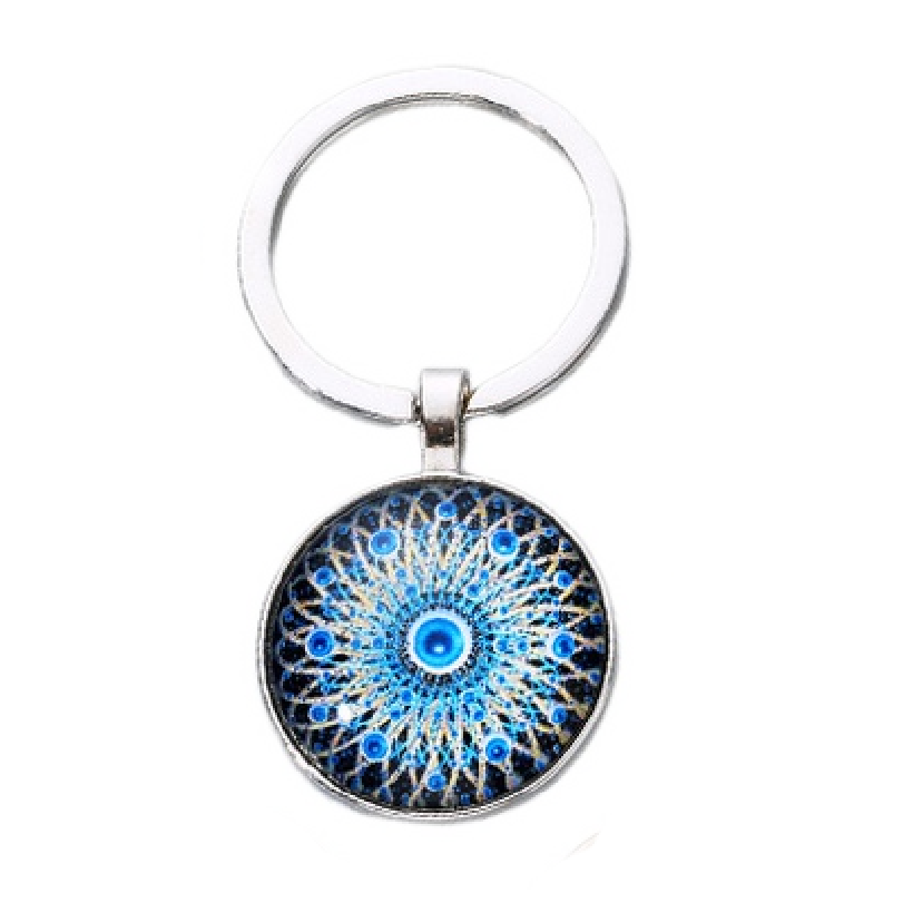 Psychedelic Dream Catcher Evil Eye Keychain Resin