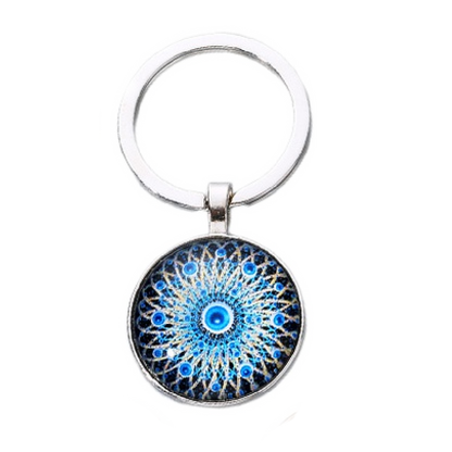 Psychedelic Dream Catcher Evil Eye Keychain Resin