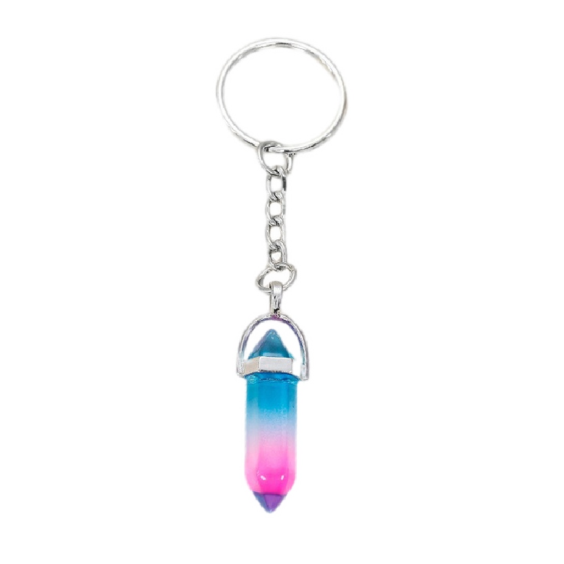 Gradient Quartz Crystal Keychain