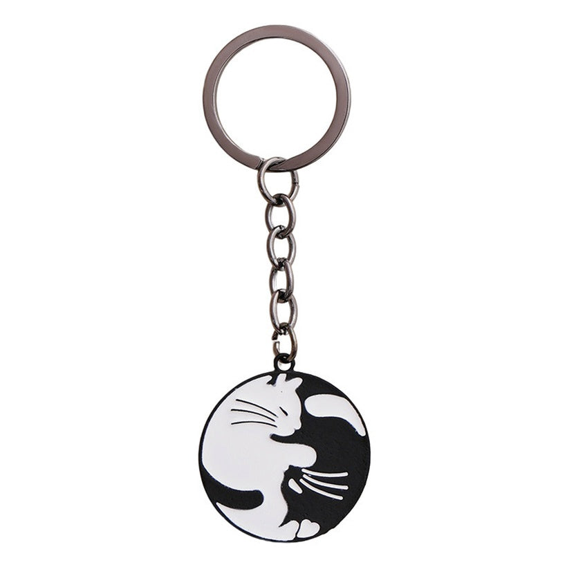 Animal Spirit Yin-Yang Cat Keychain