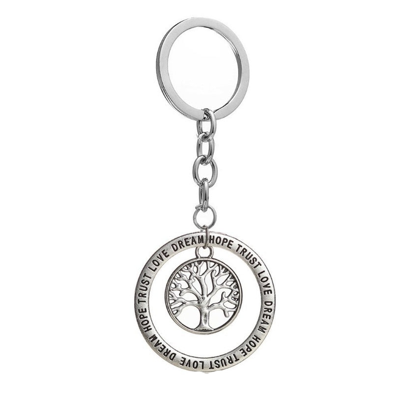 Hope Trust Love Dream - Tree of Life Keychain